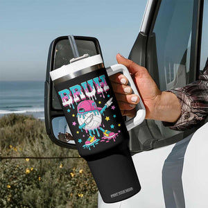 Volleyball Drip Bruh Meme Tumbler With Handle Volleyball Baseball Ice Cream Dripping