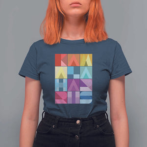 Harris Supporter T Shirt For Women Kamala Harris Colorful Quilted US Presidential Election TS11 Navy Print Your Wear