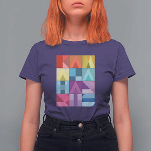Harris Supporter T Shirt For Women Kamala Harris Colorful Quilted US Presidential Election TS11 Purple Print Your Wear