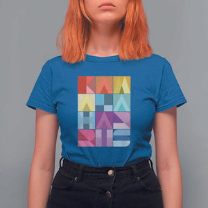 Harris Supporter T Shirt For Women Kamala Harris Colorful Quilted US Presidential Election TS11 Royal Blue Print Your Wear