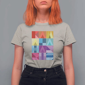 Harris Supporter T Shirt For Women Kamala Harris Colorful Quilted US Presidential Election TS11 Sand Print Your Wear