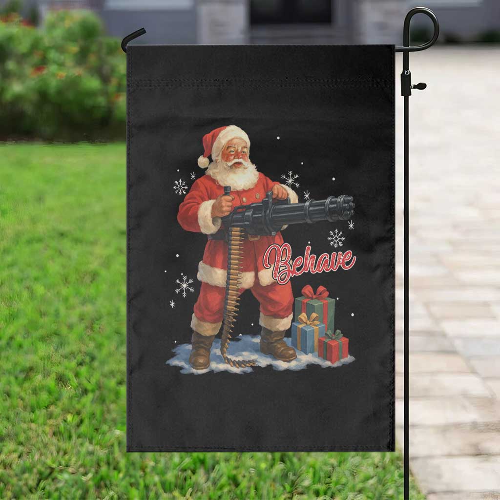 Christmas Santa Machine Gun Garden Flag Behave Xmas Gun Lover TS11 Print Your Wear