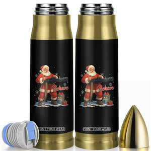 Christmas Santa Machine Gun Bullet Tumbler Behave Xmas Gun Lover TS11 Black Print Your Wear