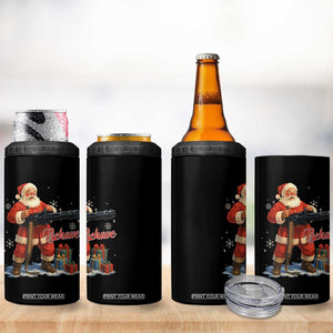 Christmas Santa Machine Gun 4 in 1 Can Cooler Tumbler Behave Xmas Gun Lover TS11 Print Your Wear