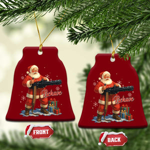 Christmas Santa Machine Gun Ceramic Ornament Behave Xmas Gun Lover TS11 Print Your Wear