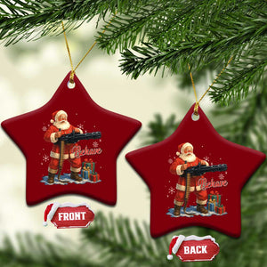 Christmas Santa Machine Gun Ceramic Ornament Behave Xmas Gun Lover TS11 Print Your Wear