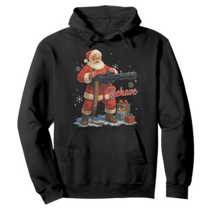 Christmas Santa Machine Gun Hoodie Behave Xmas Gun Lover TS11 Black Print Your Wear