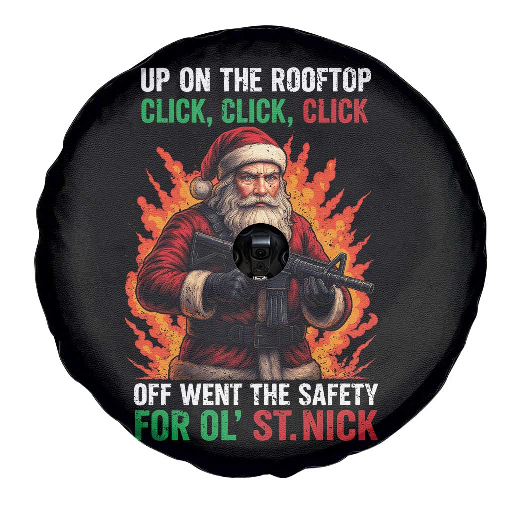 Funny Gun Christmas Spare Tire Cover Up On The Rooftop Click Click Off Went The Safety For Ol St Nick TS11 Print Your Wear