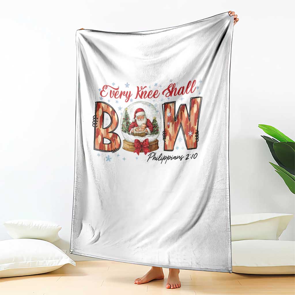 Every Knee Shall Bow Throw Blanket Santa Christmas Nativity Scene Bible Verse TS11 Print Your Wear