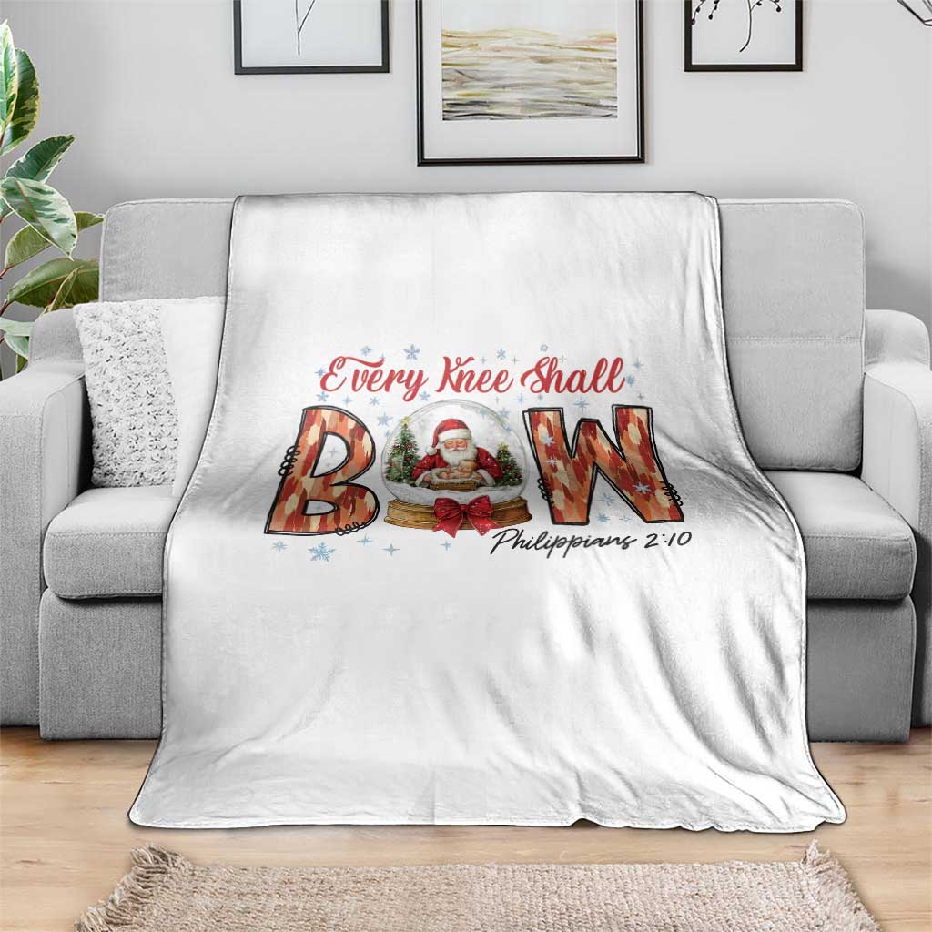 Every Knee Shall Bow Throw Blanket Santa Christmas Nativity Scene Bible Verse TS11 Print Your Wear