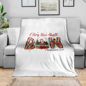 Every Knee Shall Bow Throw Blanket Santa Christmas Nativity Scene Bible Verse TS11 Print Your Wear