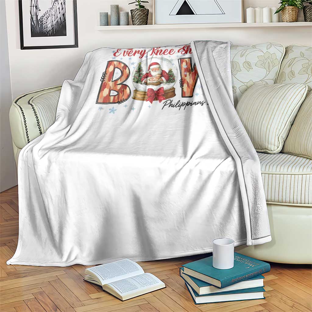 Every Knee Shall Bow Throw Blanket Santa Christmas Nativity Scene Bible Verse TS11 Print Your Wear