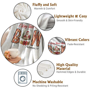 Every Knee Shall Bow Throw Blanket Santa Christmas Nativity Scene Bible Verse TS11 Print Your Wear