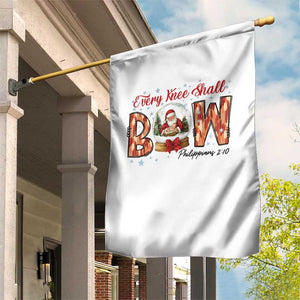 Every Knee Shall Bow Garden Flag Santa Christmas Nativity Scene Bible Verse TS11 Print Your Wear