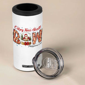Every Knee Shall Bow 4 in 1 Can Cooler Tumbler Santa Christmas Nativity Scene Bible Verse TS11 Print Your Wear