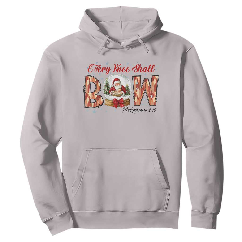 Every Knee Shall Bow Hoodie Santa Christmas Nativity Scene Bible Verse TS11 Ice Gray Print Your Wear