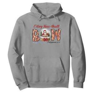 Every Knee Shall Bow Hoodie Santa Christmas Nativity Scene Bible Verse TS11 Sport Gray Print Your Wear