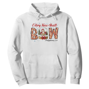Every Knee Shall Bow Hoodie Santa Christmas Nativity Scene Bible Verse TS11 White Print Your Wear