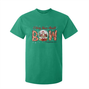 Every Knee Shall Bow T Shirt For Kid Santa Christmas Nativity Scene Bible Verse TS11 Irish Green Print Your Wear