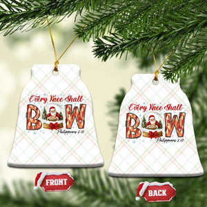 Every Knee Shall Bow Ceramic Ornament Santa Christmas Nativity Scene Bible Verse TS11 Print Your Wear