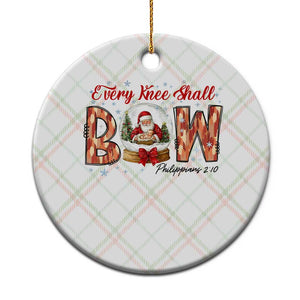 Every Knee Shall Bow Ceramic Ornament Santa Christmas Nativity Scene Bible Verse TS11 1pc Christmas Plaid Print Your Wear