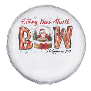 Every Knee Shall Bow Spare Tire Cover Santa Christmas Nativity Scene Bible Verse TS11 Print Your Wear