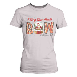 Every Knee Shall Bow T Shirt For Women Santa Christmas Nativity Scene Bible Verse TS11 Ice Gray Print Your Wear