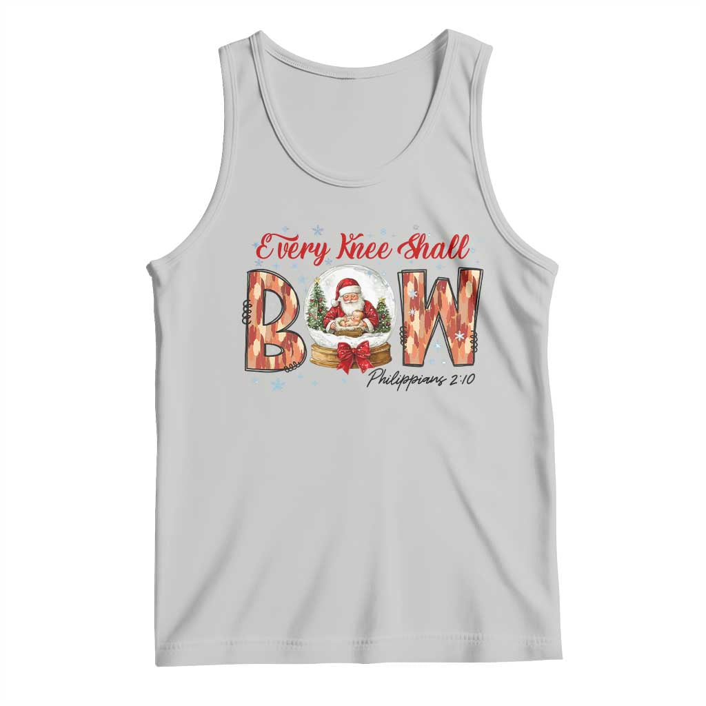 Every Knee Shall Bow Tank Top Santa Christmas Nativity Scene Bible Verse TS11 Ash Print Your Wear