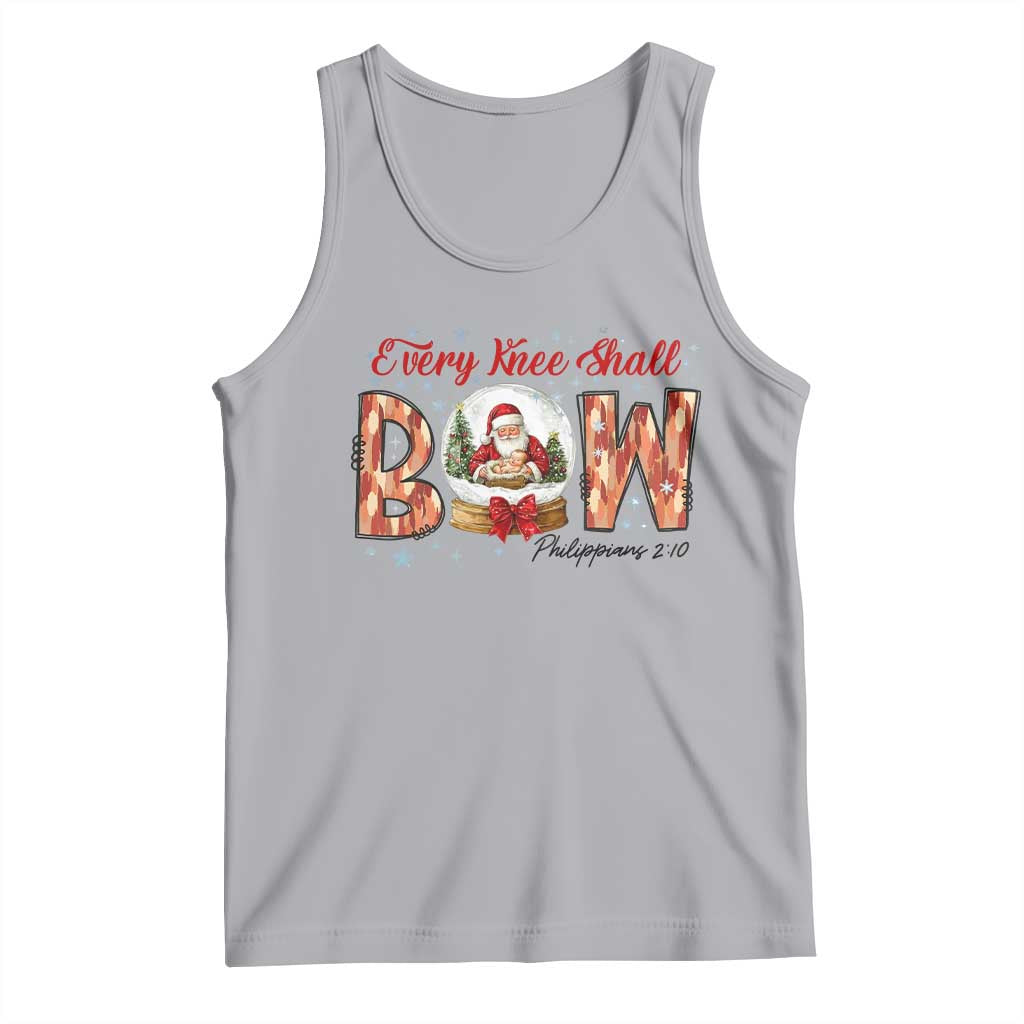 Every Knee Shall Bow Tank Top Santa Christmas Nativity Scene Bible Verse TS11 Athletic Heather Print Your Wear