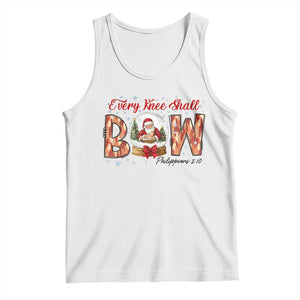 Every Knee Shall Bow Tank Top Santa Christmas Nativity Scene Bible Verse TS11 White Print Your Wear
