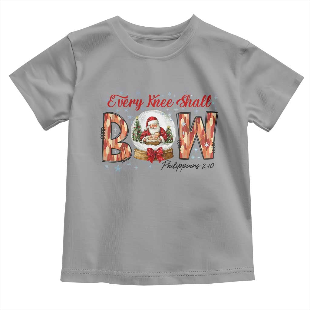 Every Knee Shall Bow Toddler T Shirt Santa Christmas Nativity Scene Bible Verse TS11 Sport Gray Print Your Wear