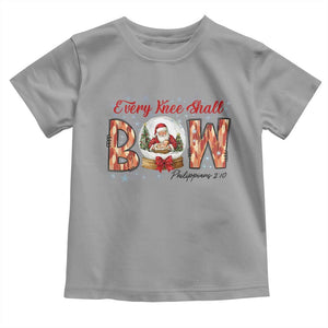 Every Knee Shall Bow Toddler T Shirt Santa Christmas Nativity Scene Bible Verse TS11 Sport Gray Print Your Wear