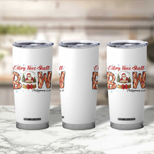 Every Knee Shall Bow Tumbler Cup Santa Christmas Nativity Scene Bible Verse TS11 Print Your Wear