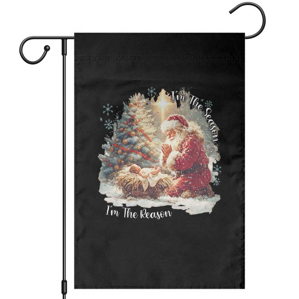 Christian Christmas Garden Flag Jesus I Am The Reason Santa I Am The Season TS11 Black Print Your Wear