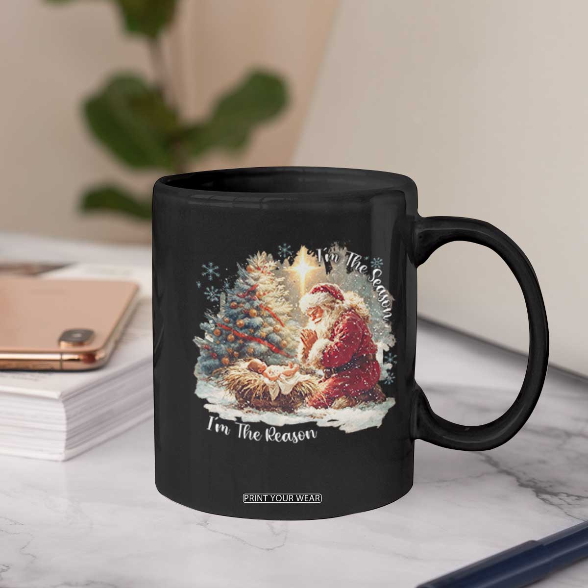 Christian Christmas Coffee Mug Jesus I Am The Reason Santa I Am The Season TS11 Print Your Wear