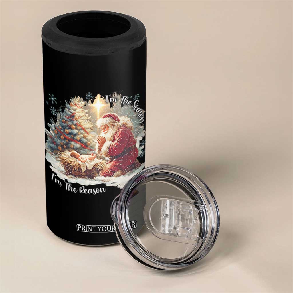 Christian Christmas 4 in 1 Can Cooler Tumbler Jesus I Am The Reason Santa I Am The Season TS11 Print Your Wear