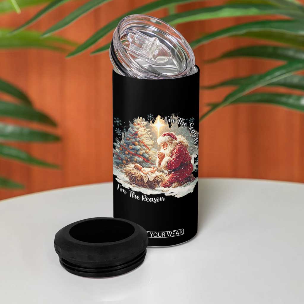 Christian Christmas 4 in 1 Can Cooler Tumbler Jesus I Am The Reason Santa I Am The Season TS11 Print Your Wear