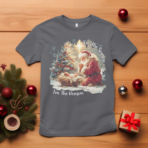 Christian Christmas T Shirt Jesus I Am The Reason Santa I Am The Season TS11 Charcoal Print Your Wear