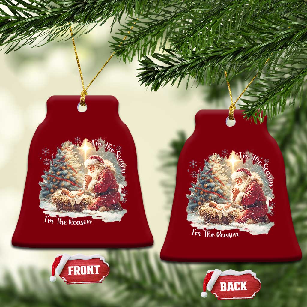 Christian Christmas Ceramic Ornament Jesus I Am The Reason Santa I Am The Season TS11 Print Your Wear