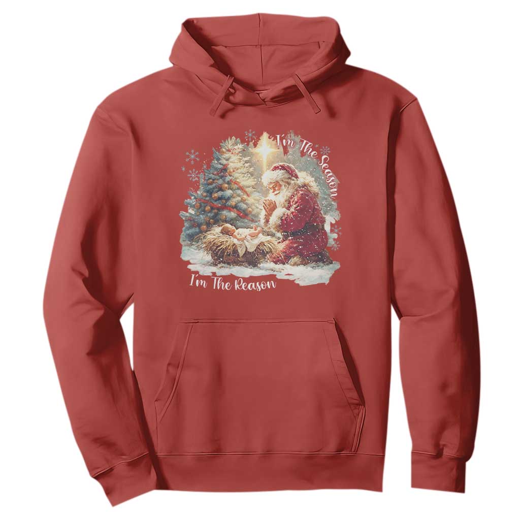 Christian Christmas Hoodie Jesus I Am The Reason Santa I Am The Season TS11 Red Print Your Wear