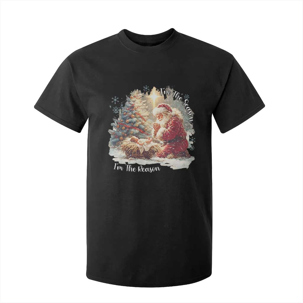 Christian Christmas T Shirt For Kid Jesus I Am The Reason Santa I Am The Season TS11 Black Print Your Wear
