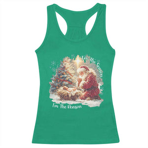 Christian Christmas Racerback Tank Top Jesus I Am The Reason Santa I Am The Season TS11 Irish Green Print Your Wear