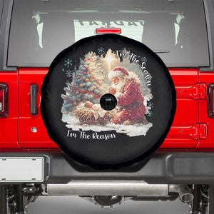Christian Christmas Spare Tire Cover Jesus I Am The Reason Santa I Am The Season TS11 Black Print Your Wear