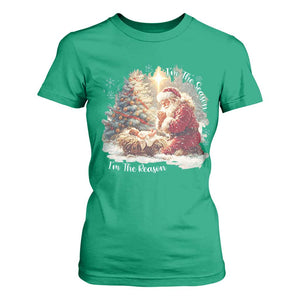 Christian Christmas T Shirt For Women Jesus I Am The Reason Santa I Am The Season TS11 Irish Green Print Your Wear