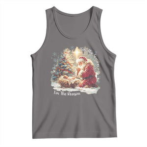 Christian Christmas Tank Top Jesus I Am The Reason Santa I Am The Season TS11 Deep Heather Print Your Wear