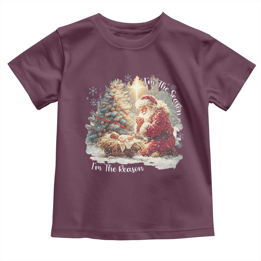 Christian Christmas Toddler T Shirt Jesus I Am The Reason Santa I Am The Season TS11 Maroon Print Your Wear