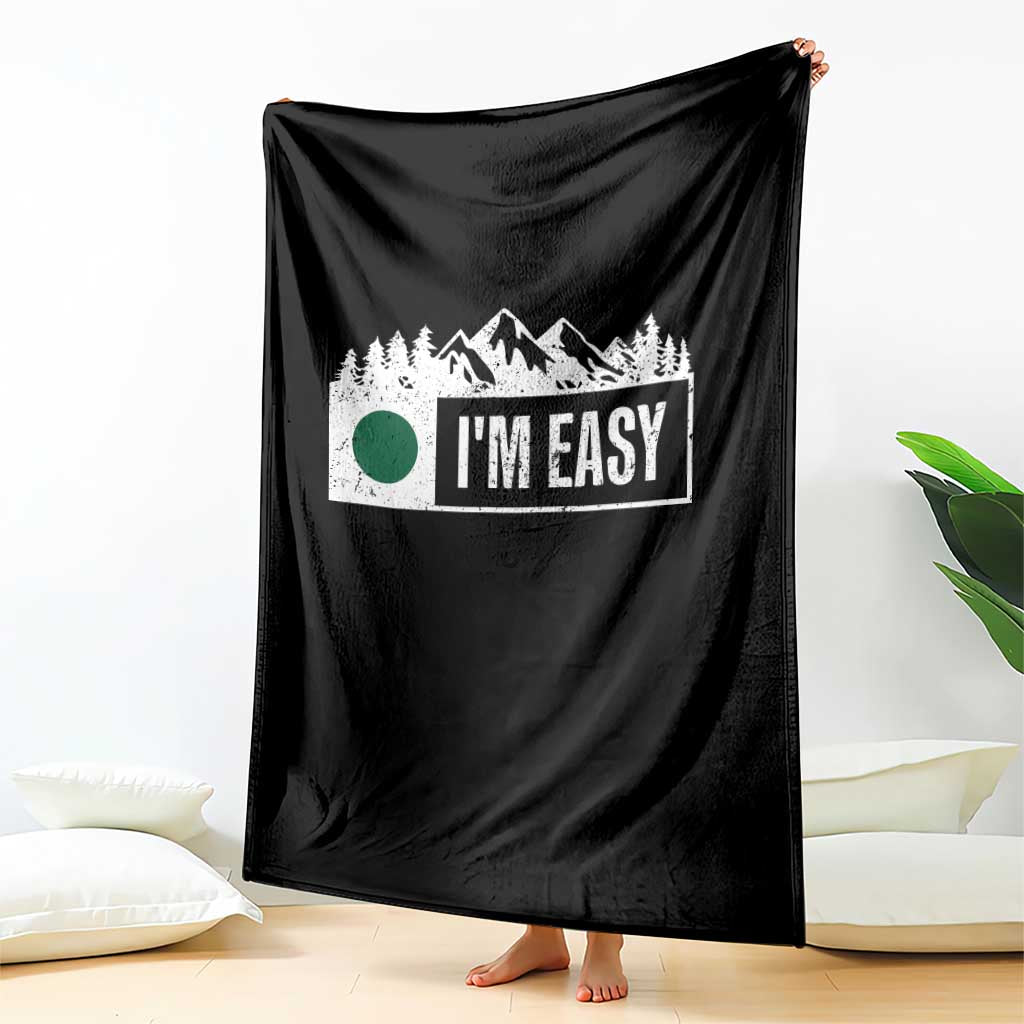 Funny Snowboard Ski Throw Blanket I'm Easy Mountain Sign Retro Vintage TS11 Print Your Wear