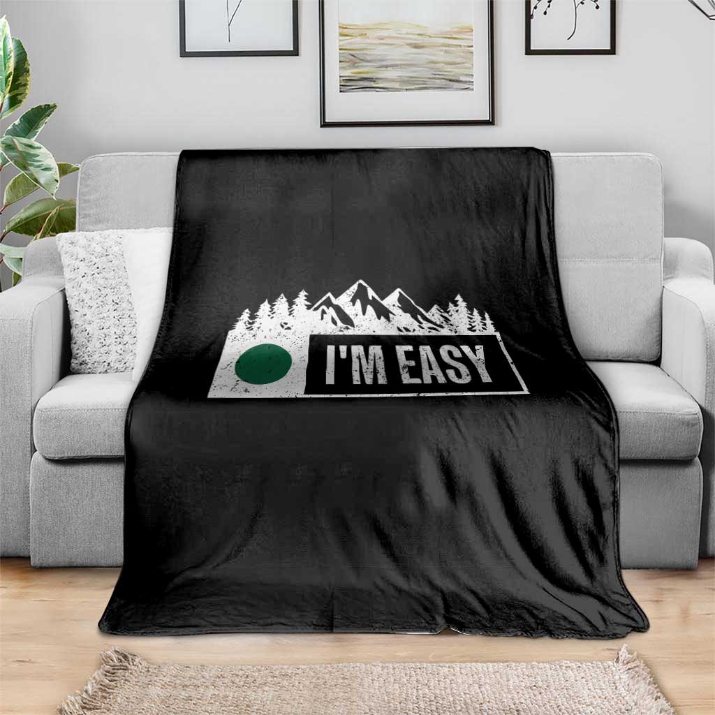 Funny Snowboard Ski Throw Blanket I'm Easy Mountain Sign Retro Vintage TS11 Print Your Wear