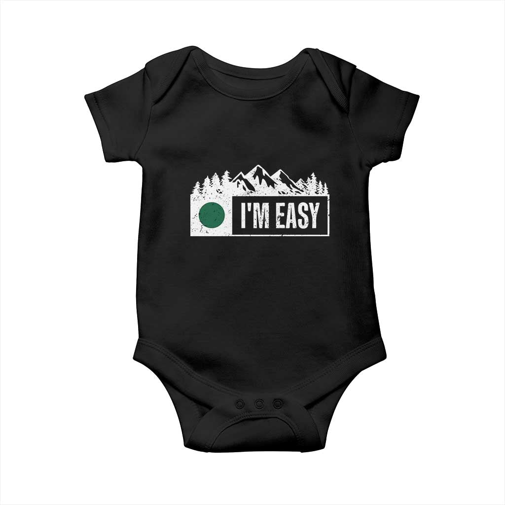 Funny Snowboard Ski Baby Onesie I'm Easy Mountain Sign Retro Vintage TS11 Black Print Your Wear