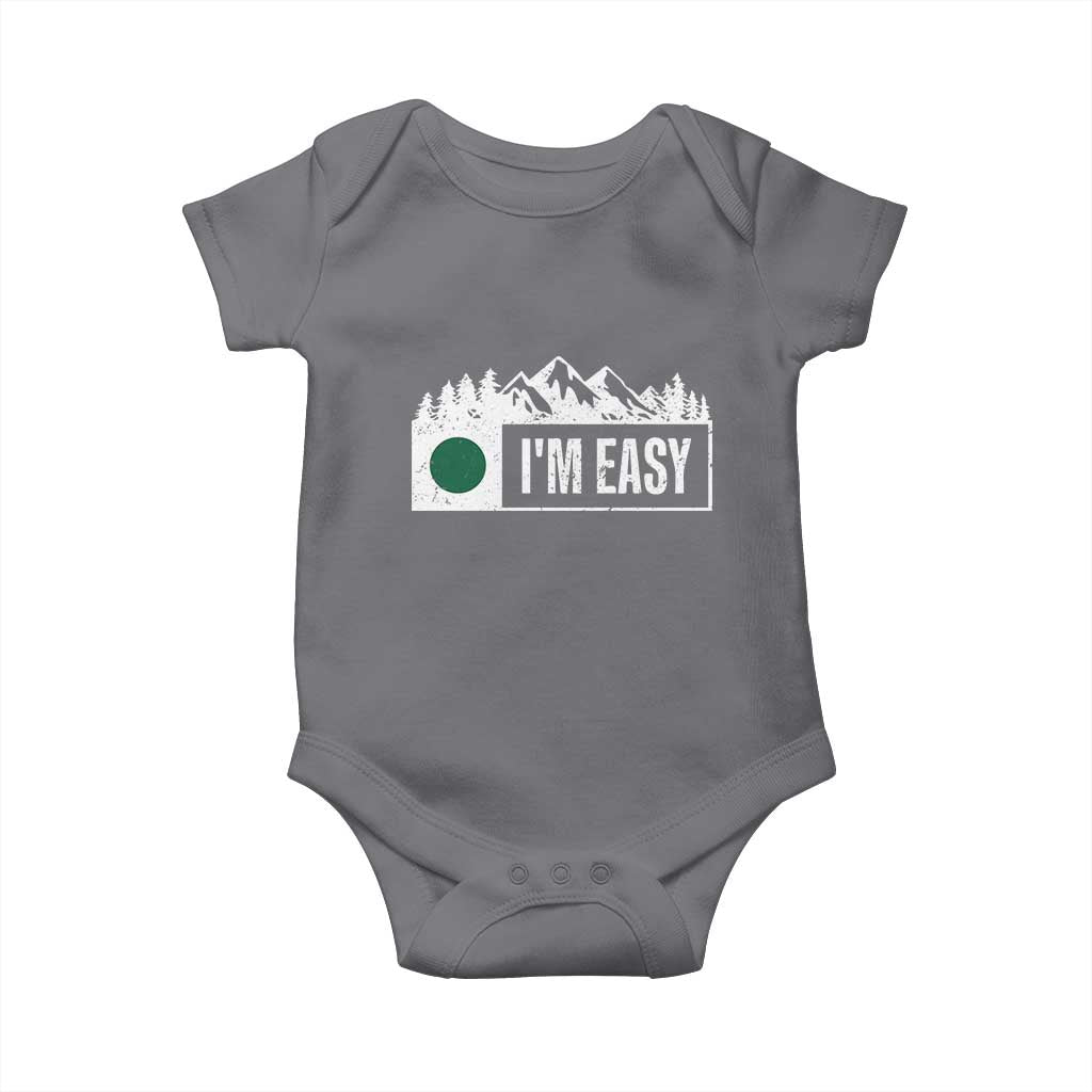 Funny Snowboard Ski Baby Onesie I'm Easy Mountain Sign Retro Vintage TS11 Charcoal Print Your Wear
